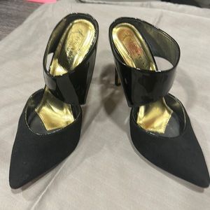 TED BAKER Black pointy heeled mules size 37.5